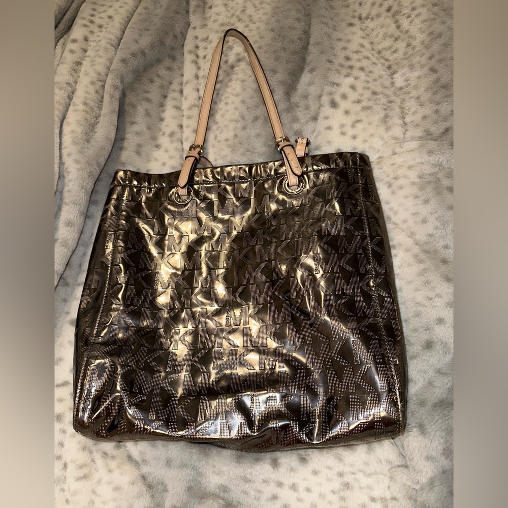 MK silver shiny purse